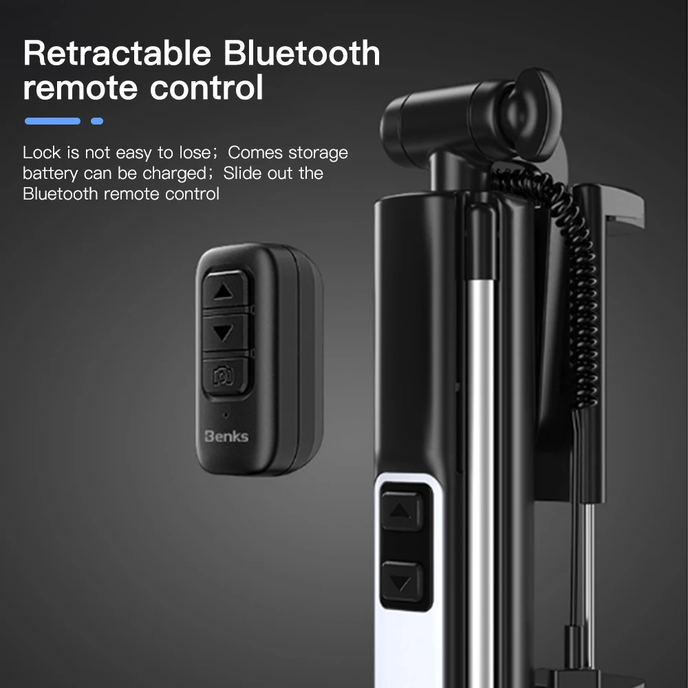 Новая беспроводная селфи палка Benks с Bluetooth Выдвижной Штатив кнопкой затвора и