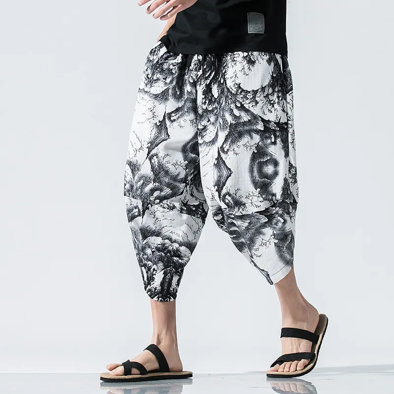 Мужские шаровары в стиле хип-хоп повседневные мешковатые штаны для бега бохо