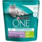 Набор сухой корм Purina ONE для кошек с чувствительным пищеварением с индейкой и рисом, Пакет, 1,5 кг x 6 шт.