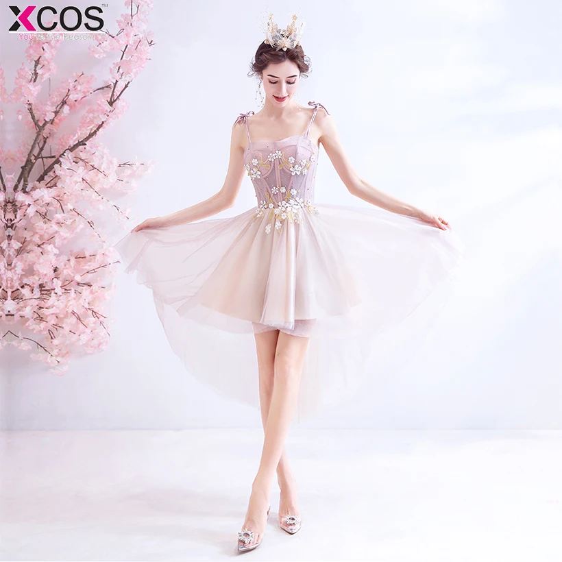 Короткое платье для выпускного вечера с высоким низом 2020 милые вечерние платья