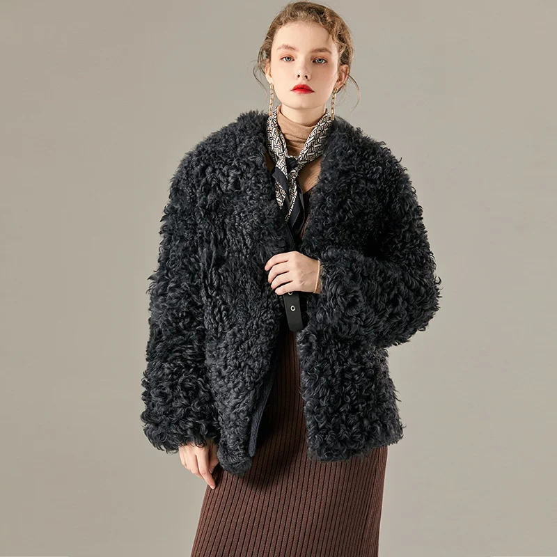 

Tuscan Fur All-in-one Coat Women's Middle Long 2020 Winter New Sheep Curly Fur Coat