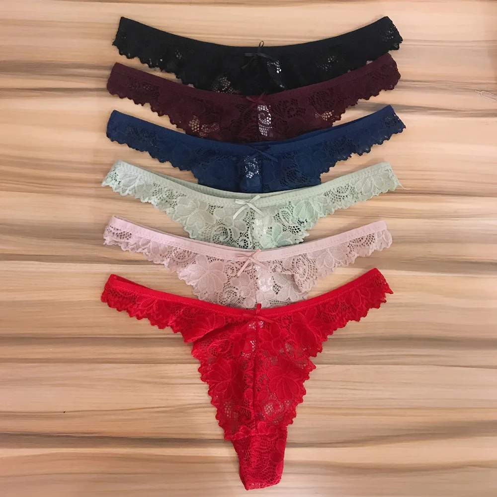 3 шт./упаковка женские кружевные трусики-танга | Женская одежда