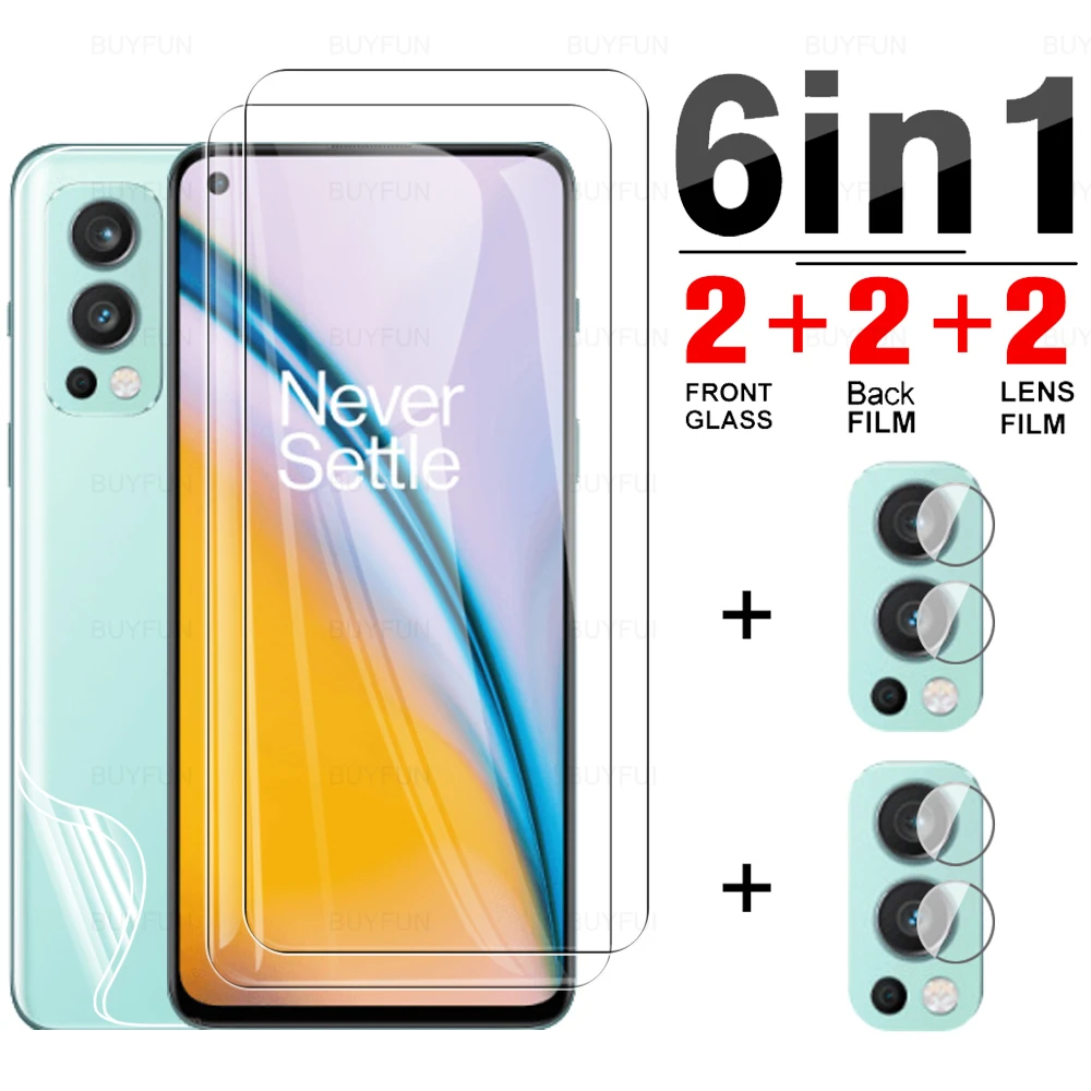 

6 в 1 переднее закаленное стекло для OnePlus Nord 2 5G Back Гидрогелевая пленка для 1 + Nord CE OnePlus N10 N100 Защитная пленка для объектива камеры