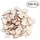 100 шт. 20 мм DIY сердце любовь свадьба для рождественской вечеринки аксессуары пустой сердце деревянные ломтики диски поделки своими руками