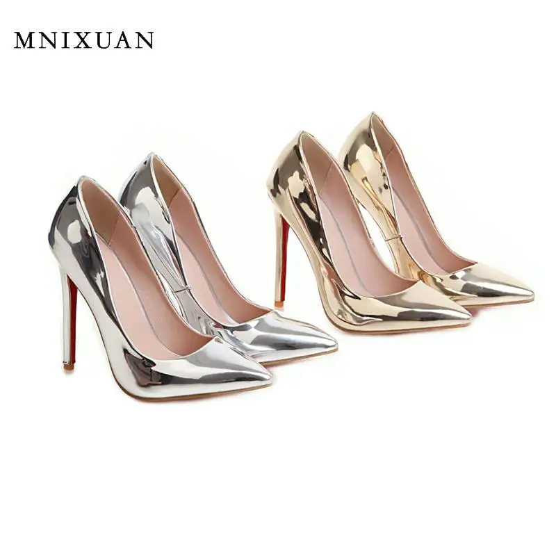 Женские сапоги на высоком каблуке MNIXUAN красные выше колена с острым носком молнии