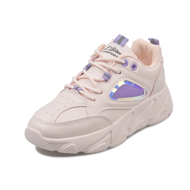 Женские кроссовки на массивном каблуке белые модные платформе женская