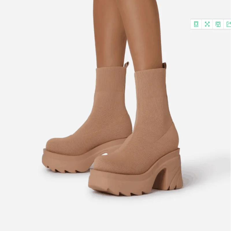 Новинка Осень-зима 2021 парные Туфли-носки женская повседневная обувь на толстой