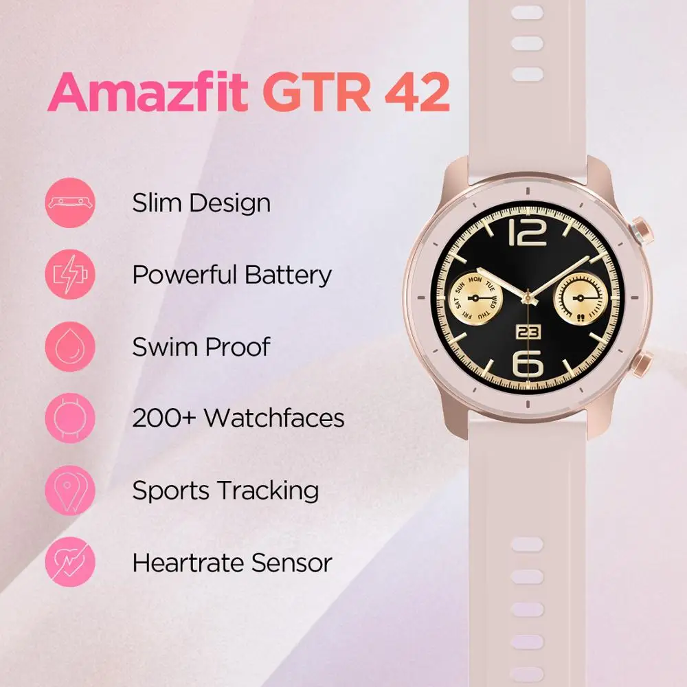 Умные часы Amazfit GTR с GPS музыкой аккумулятором 12 дней 5 атм|Смарт-часы| |