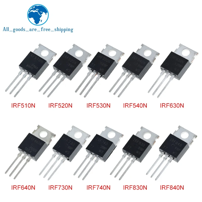 ТРАНЗИСТОР IRF510 IRF520 IRF530 IRF540 IRF630 IRF640 IRF730 IRF740 IRF830 IRF840 TO-220 TO220 10 шт. | Электронные