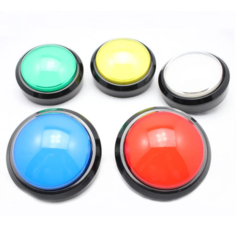 Светодиодная Кнопка с подсветкой 100 мм 12 В микропереключатель для аркадных игр