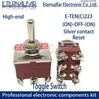 Высококачественный E-TEN223 с серебряным контактом DPST, 12 мм, 16 А, 250 В переменного тока (ВКЛ)-выкл-(ВКЛ), 6-контактный сброс, тумблер, переключатель, водонепроницаемый