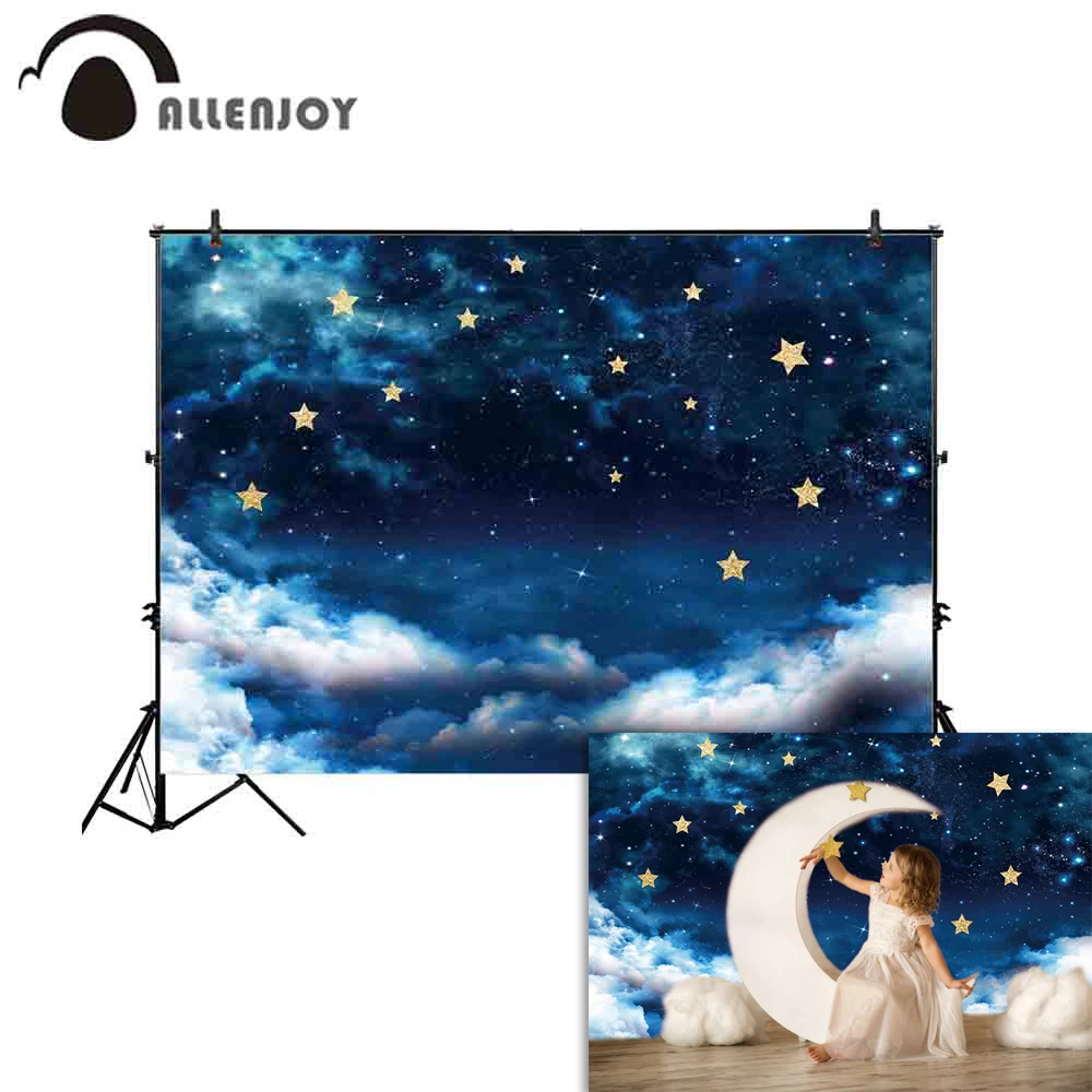 Allenjoy фотофоны звездное ночное небо облака мечта золотые мерцающие звезды дети фотостудия фон Фотофон
