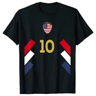2021 Мужская хлопковая футболка, Летняя распродажа, американская Футболка-американский флаг, футболка с принтом номера 10, Повседневная футболка большого размера высокого качества