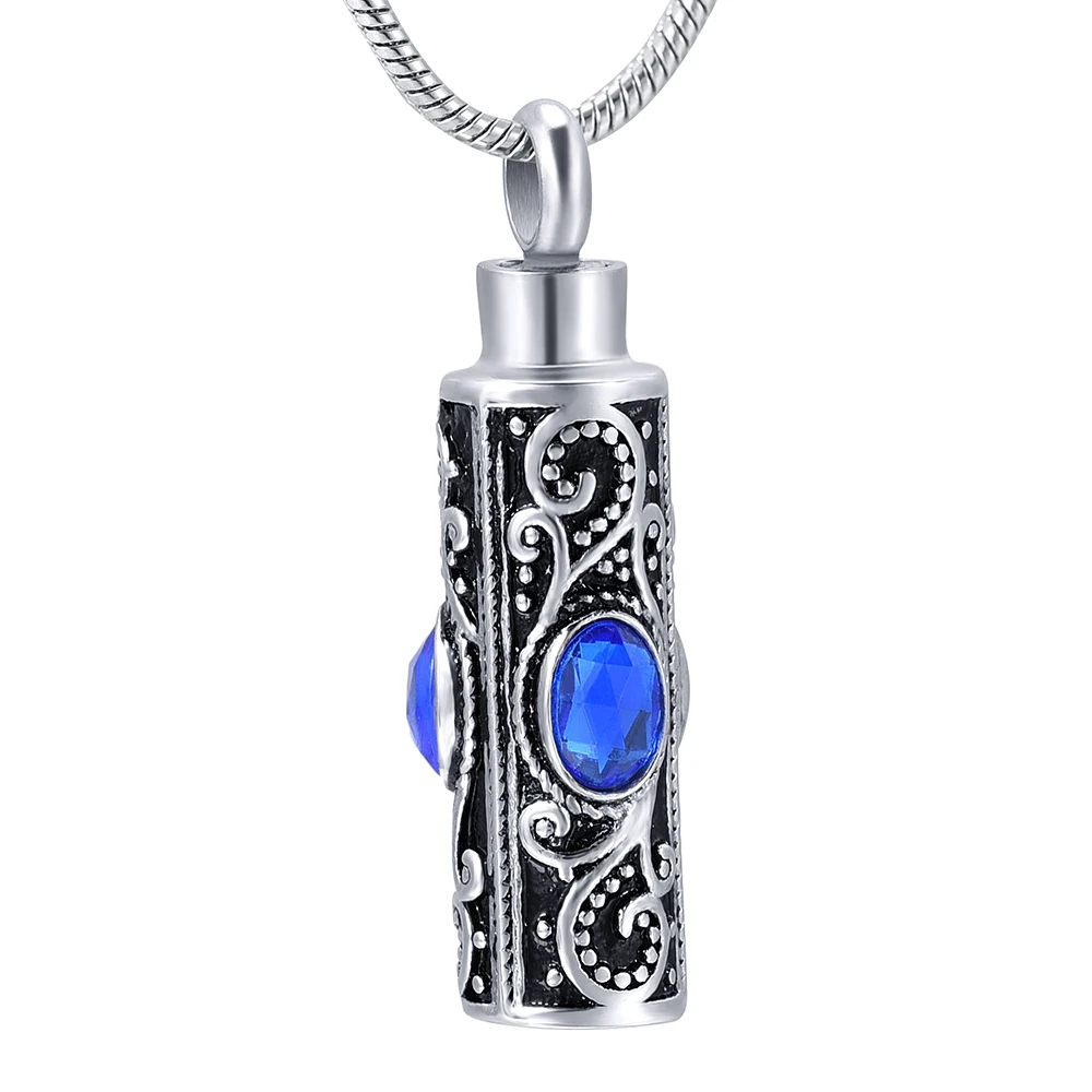 K9953 Birthstone Cremation Jewelry for Ashes Pendant Locket Stainless Steel Funeral Keepsake Memorial Urn Necklace Women Men | Украшения и