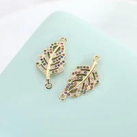 new creative pure copper color retaining oil dripping leaf necklace accessories are used for diy necklaces earrings accessori