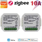 Умный коммутатор Tuya ZigBee 3,0, 10 А, без нейтральной проводной, модуль переключения для таймера, дистанционное управление через приложение, голосовое управление с помощью Alexa Google