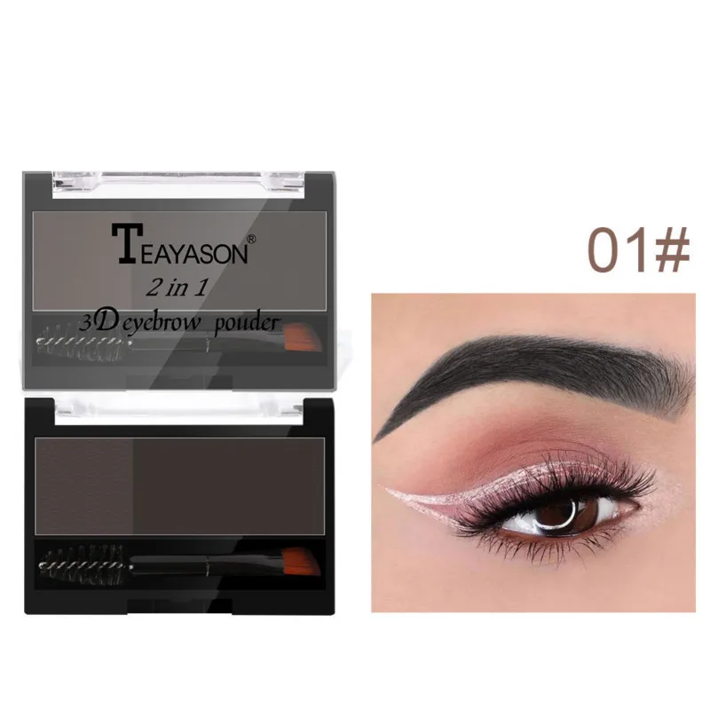 

Long Lasting Non-Blooming Eyebrow Powder Quick Makeup Palette Natural Double Color 3D Eye Brow Shadow Enhancers Cosmetic TSLM1