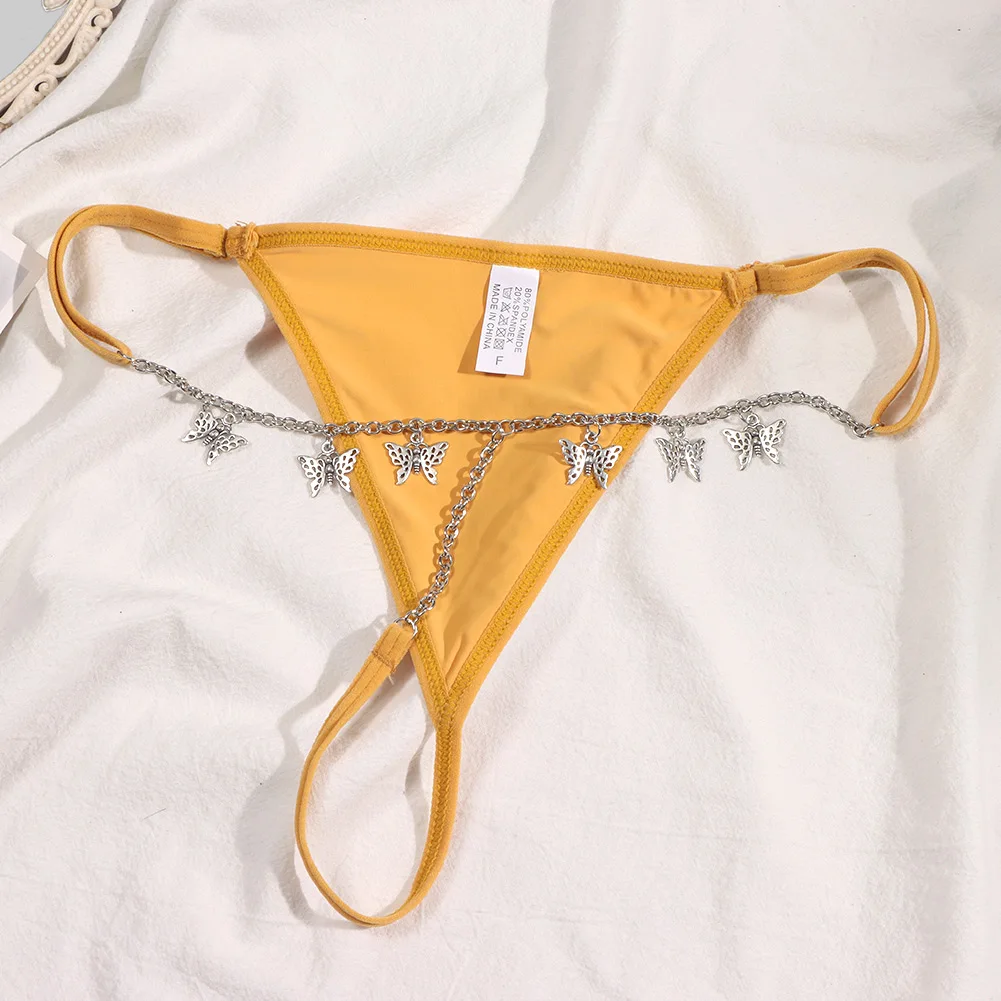 Цепочка для тела серебристого цвета металлическая бабочка цепочка на талию