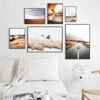 golden lawn landscape poster nordic style wall waterproof ointa canvas art painting modern living room bedroom decoration