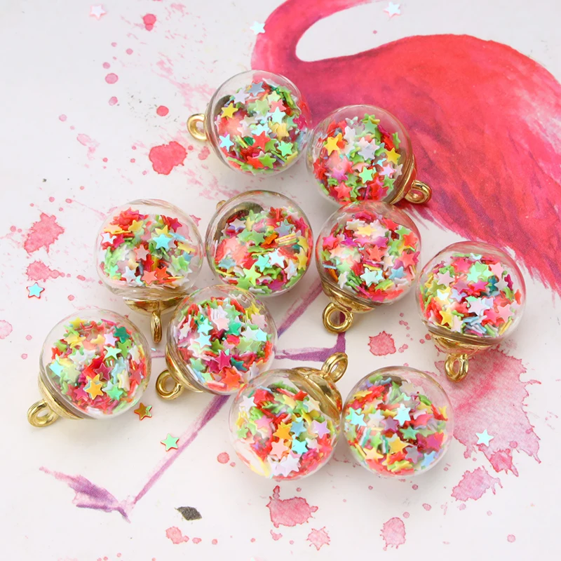 10 шт./компл. 15 мм многоцветные Хрустальные шарики подвески в виде звезд фурнитура