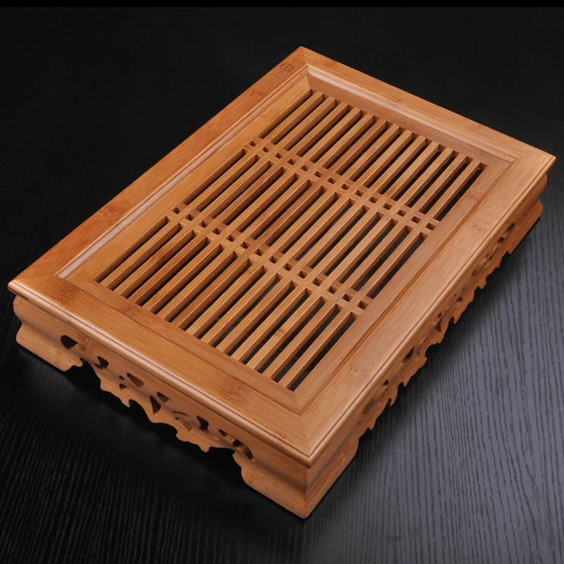 

Elegant Rhyme Gongfu Tea Tray * Bamboo Gongfu Tea Table Serving Tray 14" X 10.3"