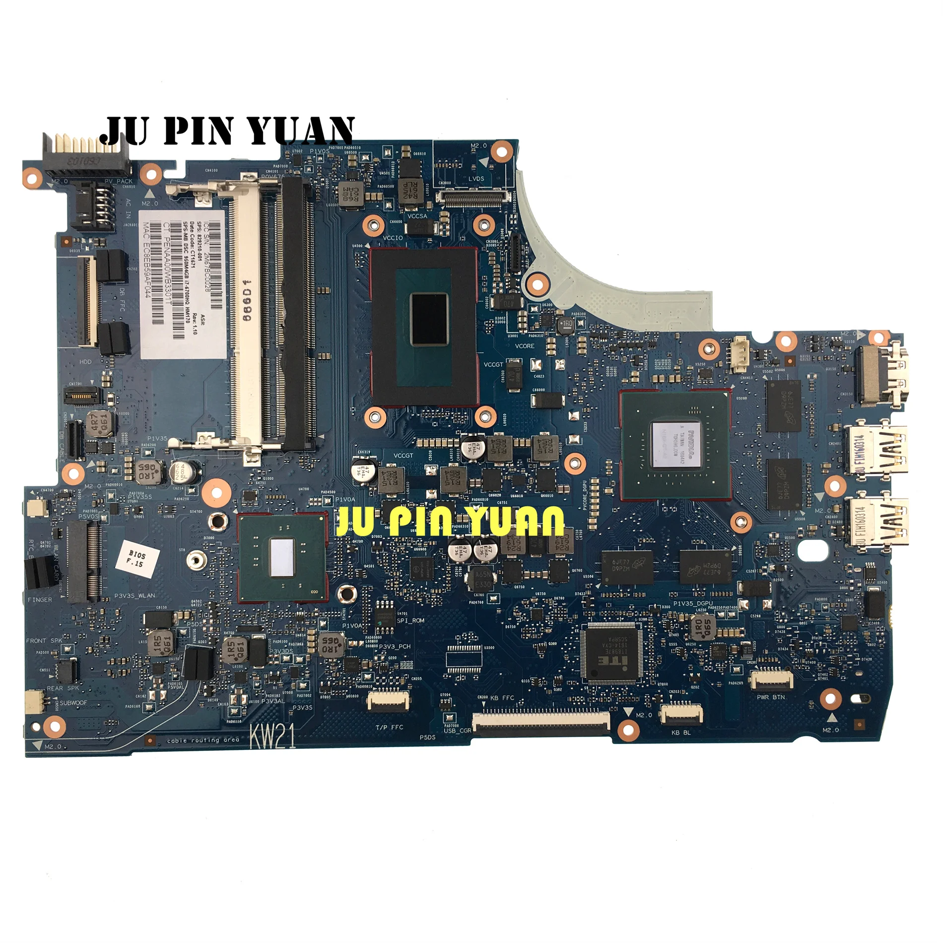 

For HP ENVY 15-Q 15T-Q 15-Q493CL Laptop Mainboard 829210-001/601/501 6050A2739501-MB-A01 With i7-6700HQ 950M/4GB Fully Tested