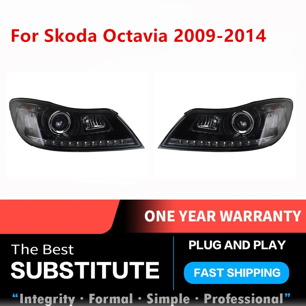 

Plug And Play Headlight Assembly For Skoda Octavia 2009-2014 Headlight Projection Lens Crystal Headlight