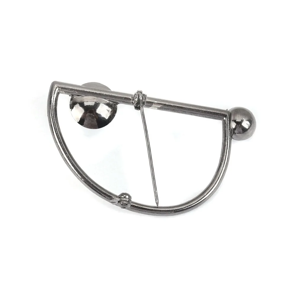 Медные Броши на булавке Золотой Gunmetal белый Arc акриловый имитация жемчуга значок с горным хрусталем пентаграмма звезда корсаж декор 1 шт