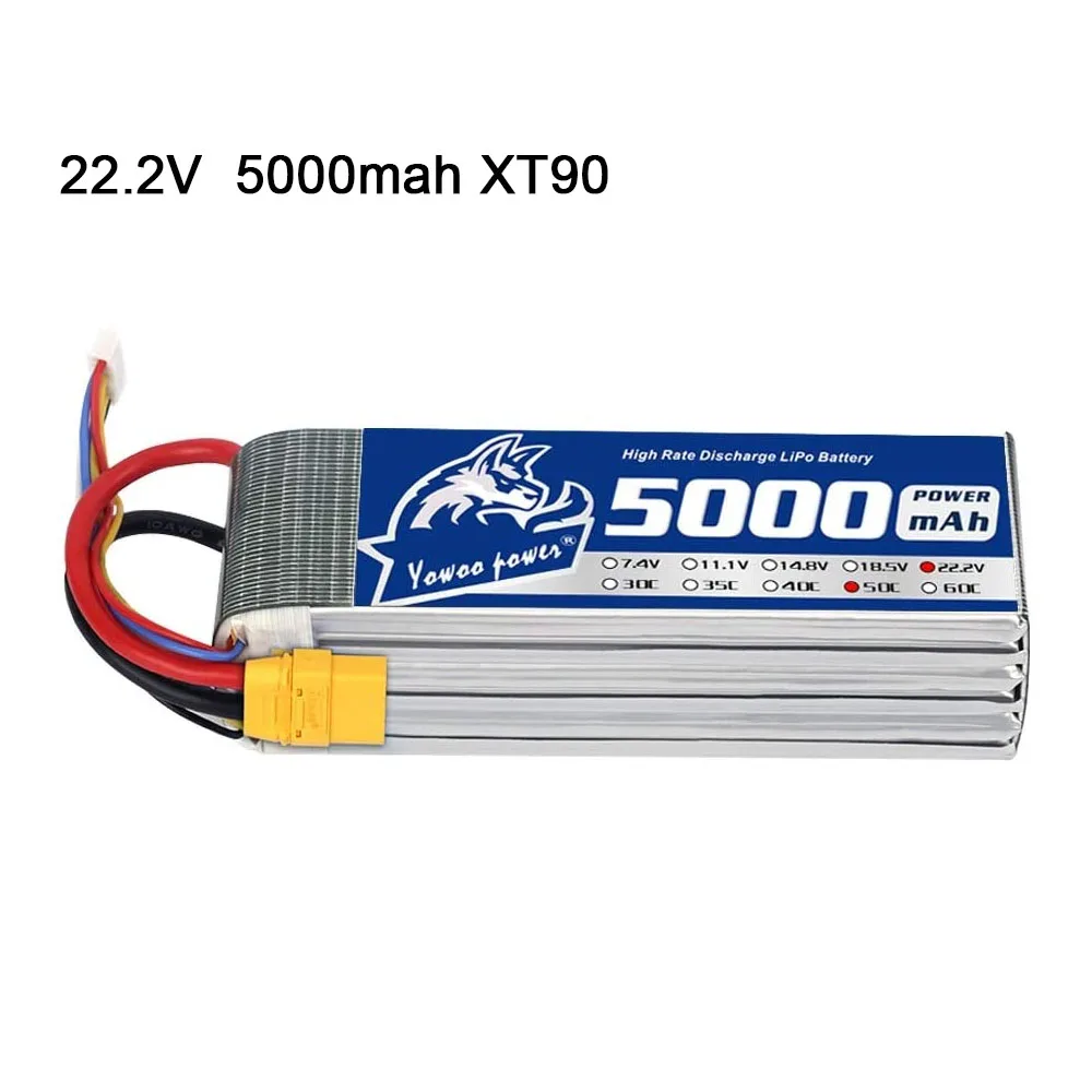 YOWOO Lipo батарея 6S 22 2 V 5000mAh 50C RC с разъемом XT90 для Mikado LOGO500 Align T-REX 550 600E 700E Drone | Игрушки и