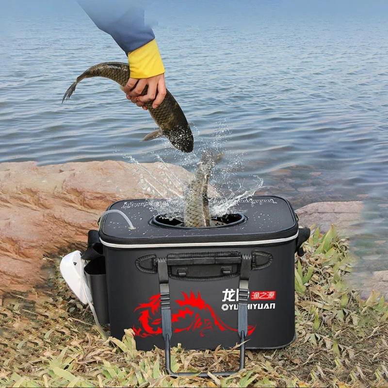 

Useful Fashion EVA Portable Fishing Bag Folding Thicken Live Fishing Box Tank Bucket Camping Fishing Tackle Fishbox Storage Bag