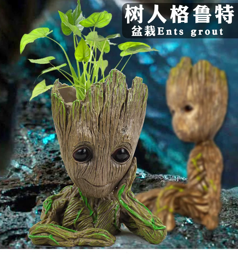 Groot action character Игрушка ручка горшок для растений детский цветочный горшок ПВХ герой модель галактика ремесла Хранитель украшение дома Дерево люди