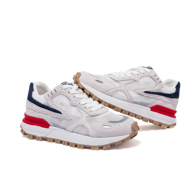 

Chunky Sneakers Genuine Leather Spring Woman Shoes Comfortable Casual Lace Up Mesh Dad Soles Ladies Running Platform Footwear