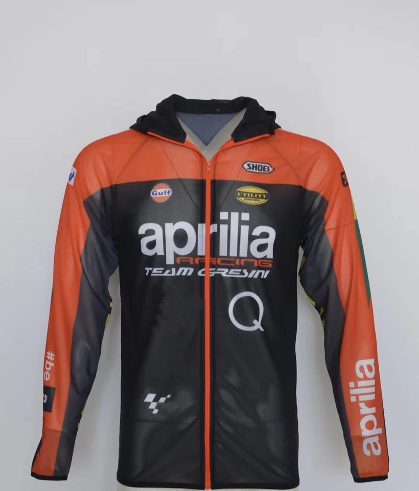 

New Motorcycle For aprilia Motocross Bike Racing Team Zip Anti-UV Sweatshirt Coat Hoodie For Men Sport Sun Protection Clothes