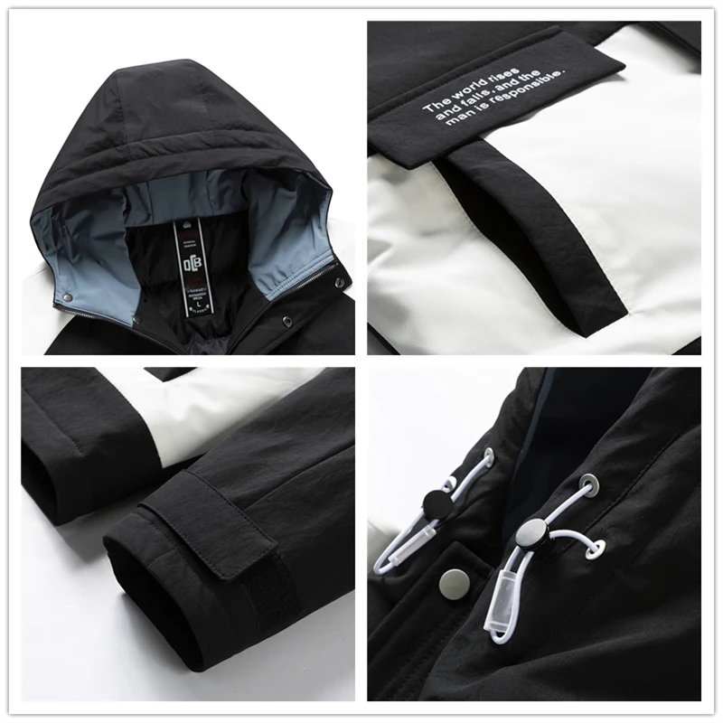Мужская зимняя куртка-парка с карманами Повседневная Уличная куртка большого