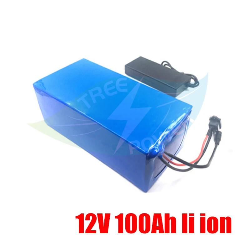 

12V 100AH Square Lithium Battery Electric bicycle Scooter 12.6V 1000W Power PVC housing+ 10A charger