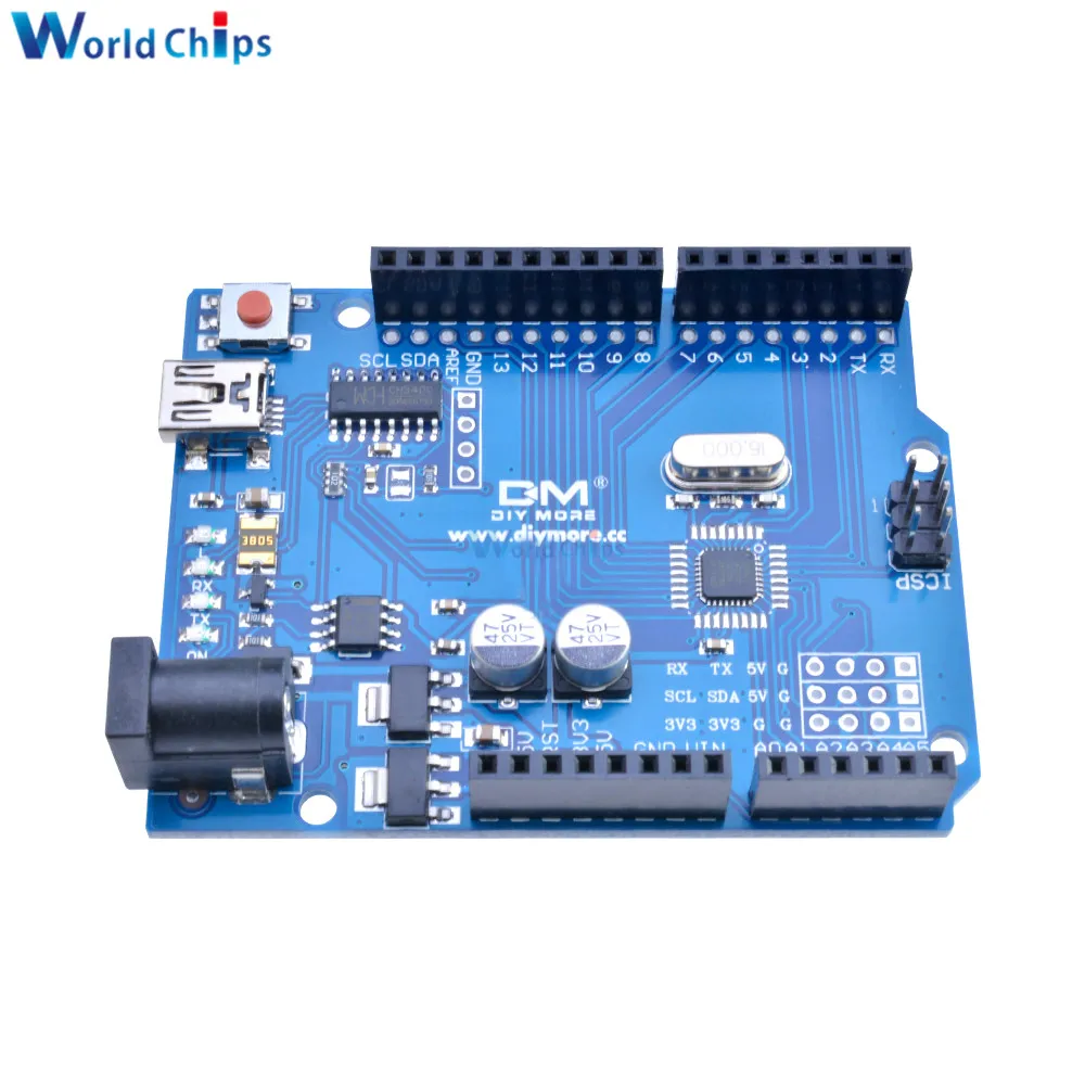 Мини-USB-плата R3 ATmega328P ATmega328 CH340 CH340G микроконтроллер сменный ATmega16U2 без USB-кабеля |
