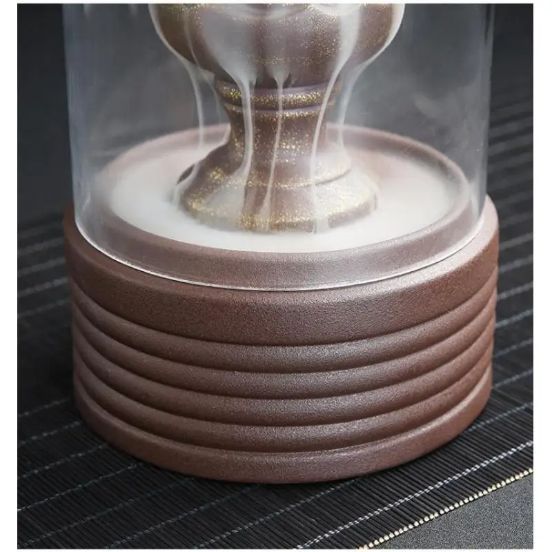 

Backflow Incense Burner Ceramic Smoke Waterfall Incense Burner Holder Aromatherapy Buddha Censer Buddhist Decoration+10Pcs Cones