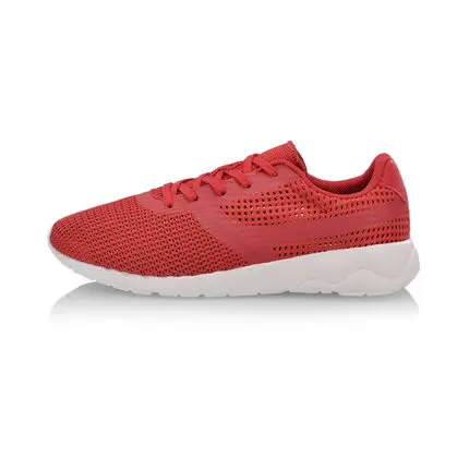 Li-Ning/Мужская прогулочная обувь из тонкой пряжи; спортивная обувь с дышащей подкладкой; удобные кроссовки для фитнеса и отдыха; AGCN015 SAMJ18 - Цвет: Красный