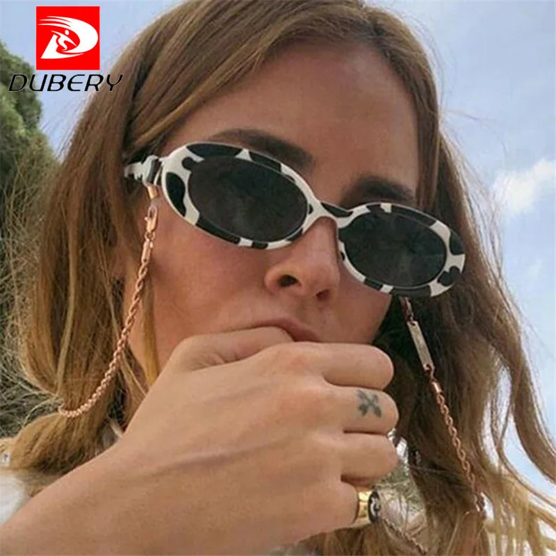 2019 классические модные Овальные Солнцезащитные очки цвета коровы женские