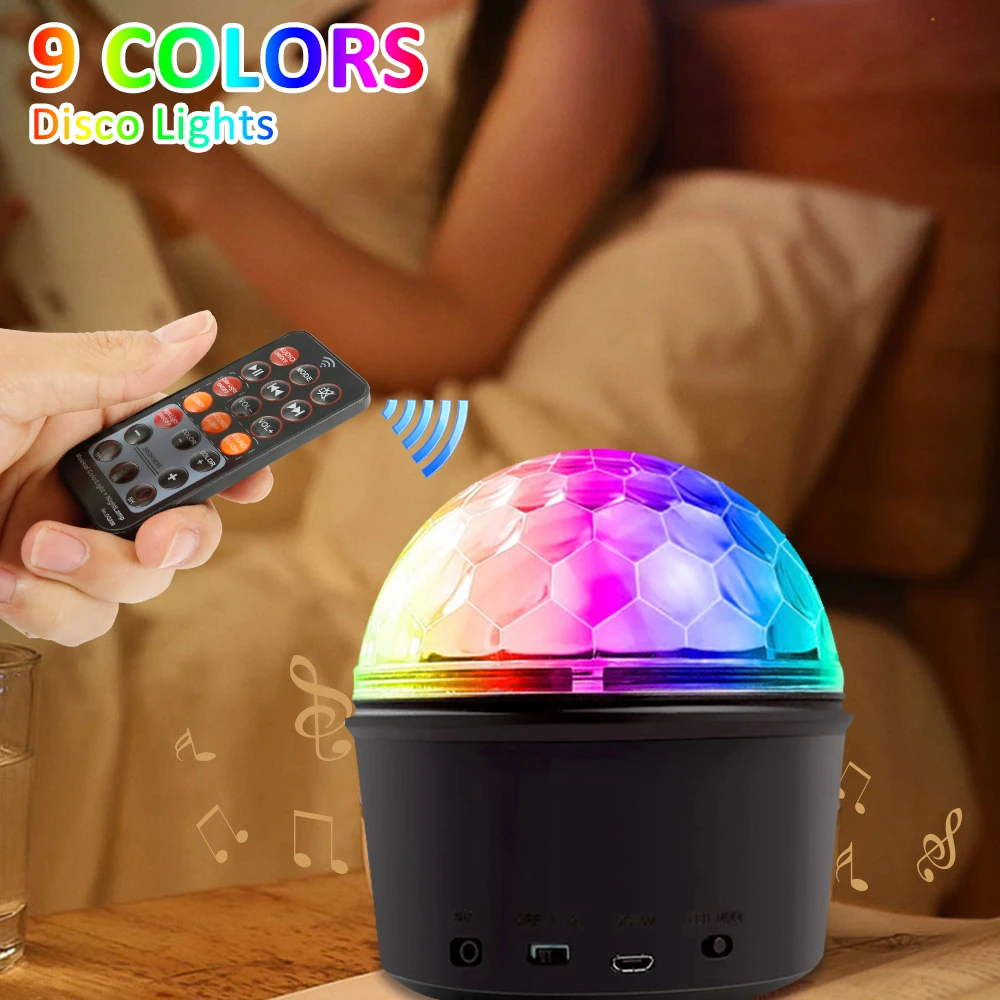 Цветной Вращающийся атмосферный Ночной светильник 9 цветов светодиодный Bluetooth