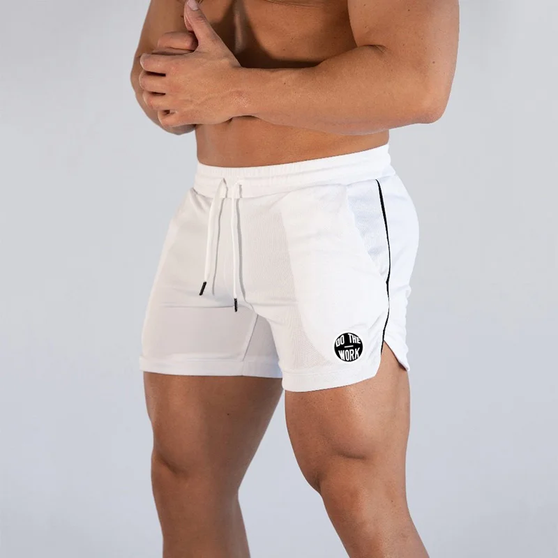 

New Fashion Men Printing Gyms Shorts Trousers With Pocket Mesh Bodybuilding Sweatpants Fitness Shorts Casual Jogger Shorts Man
