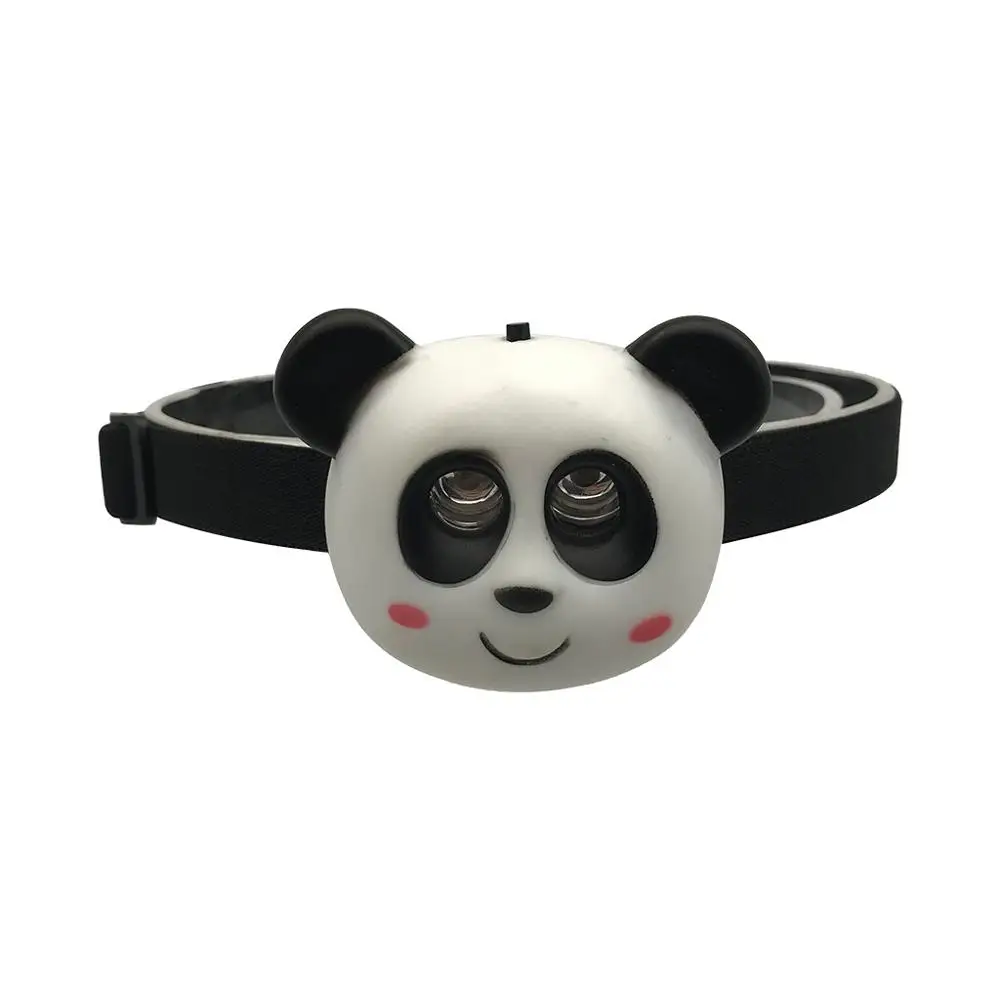Panda Детский уличный светодиодный фонарь с батареей AAA в форме животного, милый налобный фонарь на голову для мальчиков и девочек, для кемпинга, для детей, креативный подарок - Испускаемый цвет: Panda