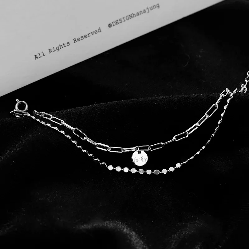 

New Trendy Little Lucky Round Double Chain Bracelets For Women Girls Top Sale Wedding Anniversary Party Jewelry Gifts