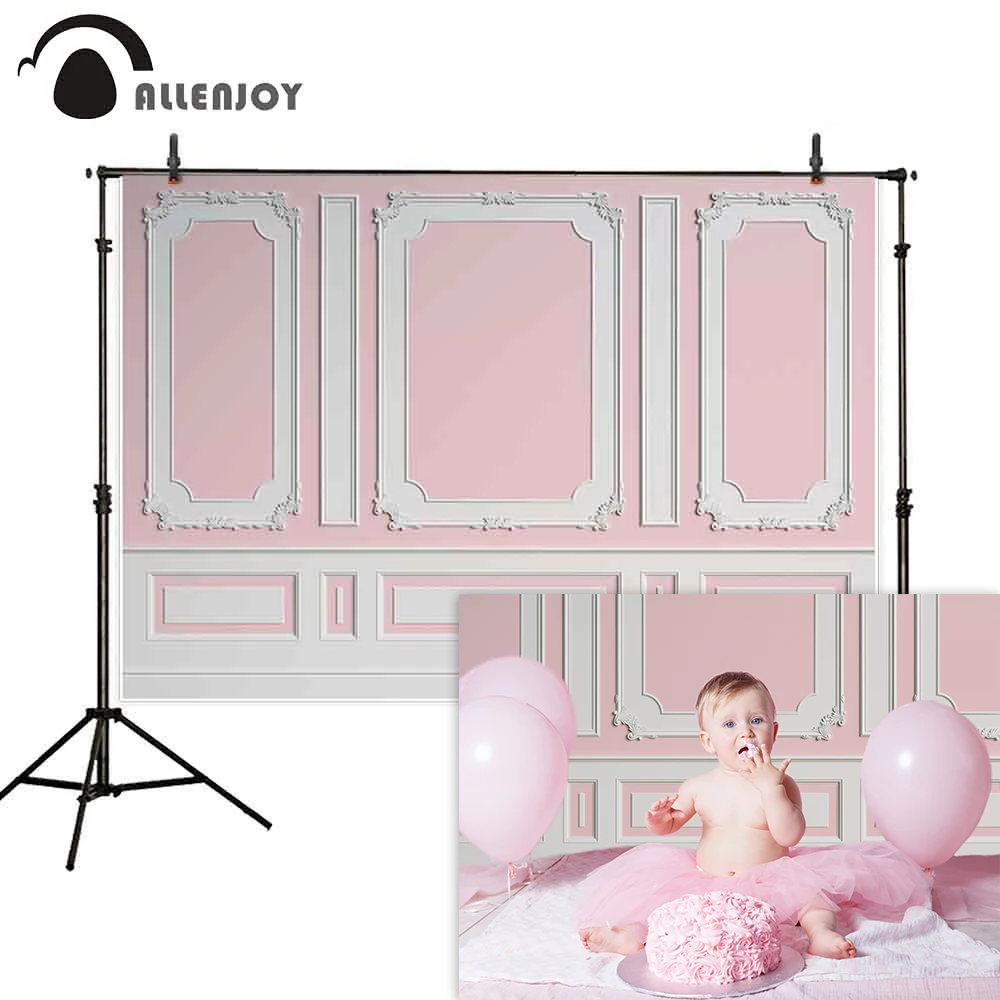 

Allenjoy backdrop photography Vintage blue pink wall Wooden Floor newborn baby wedding photocall Photo Backgrounds Photo Studio