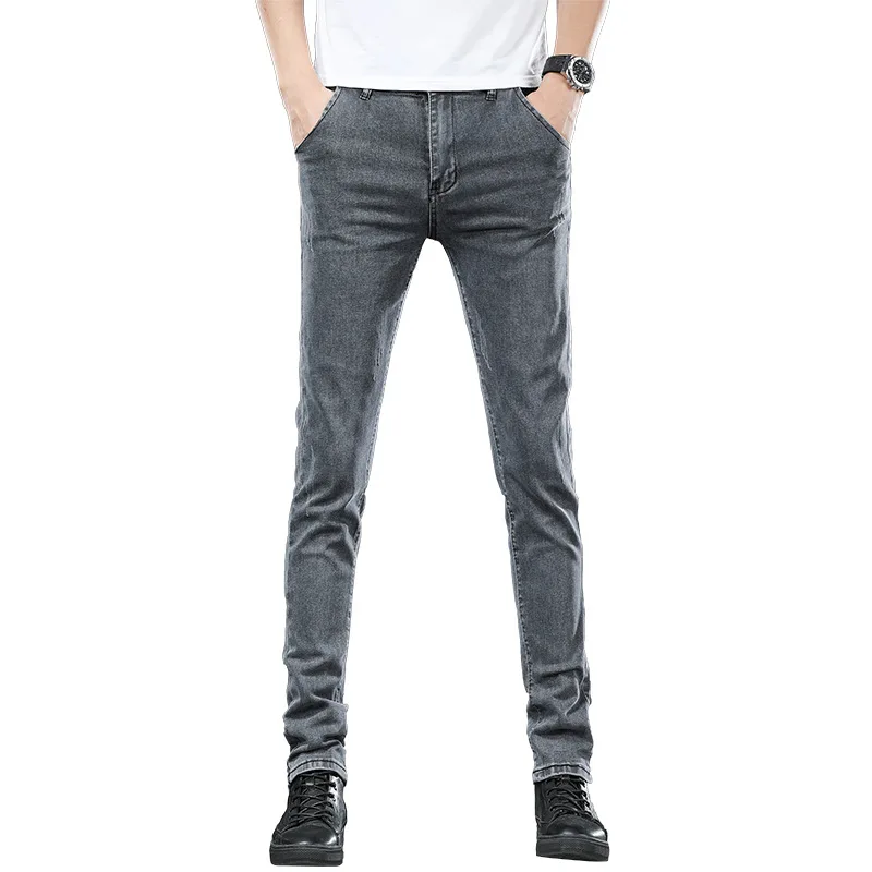 Джинсы мужские зауженные стрейчевые брендовые винтажные брюки из денима Длинные
