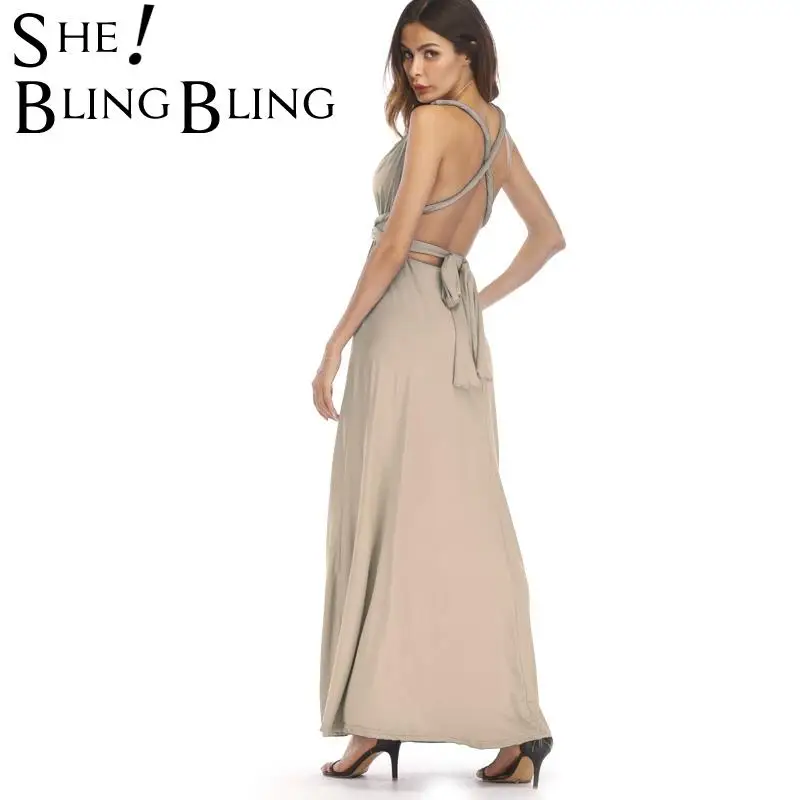 Вечернее платье макси SheBlingBling Бандажное длинное летнее модное Многонаправленное