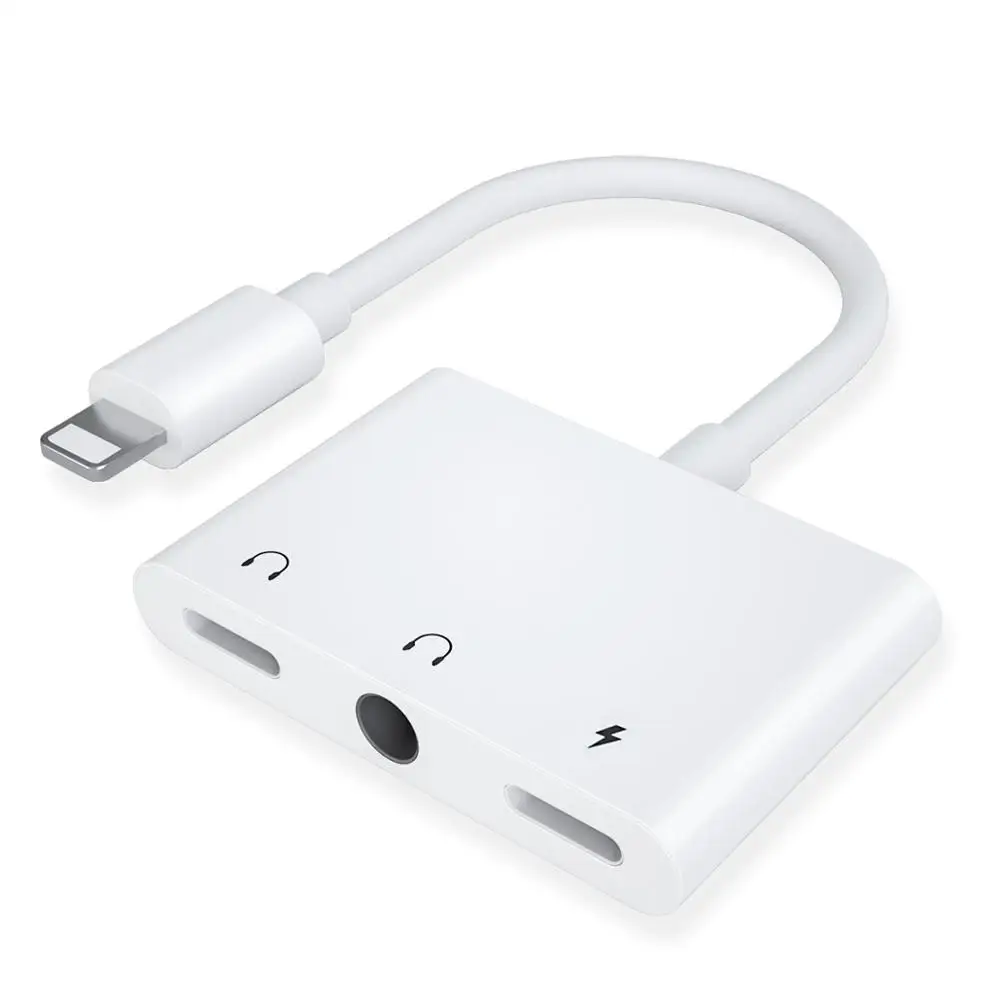 Адаптер Освещение до 3 5 мм Джек в 1 аудио и зарядка наушников разветвитель для