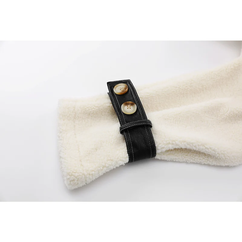 Куртка женская оверсайз с отложным воротником теплая уличная одежда из овечьей