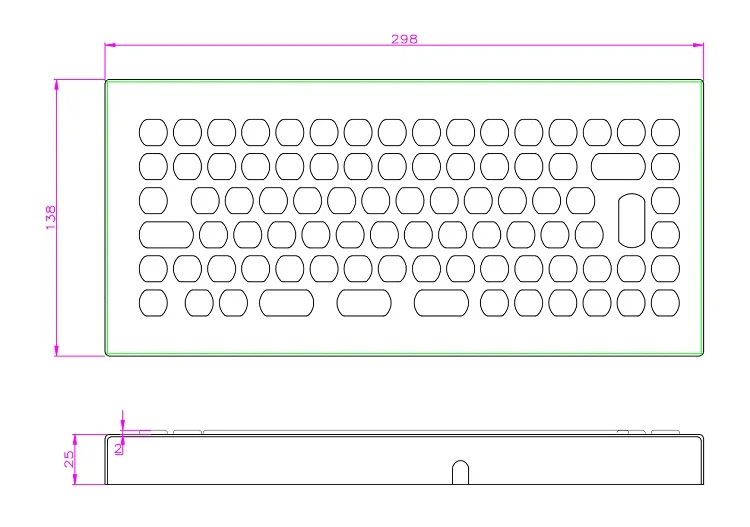 84 клавишная шестиугольная клавиатура промышленные настольные клавиатуры