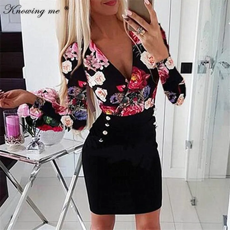 Женское сексуальное облегающее платье с глубоким V образным вырезом осенне
